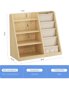 Estantería de Libros y Organizador de Juguetes EXPERLAM 4 Niveles 2