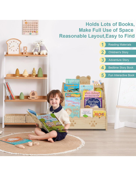 Estantería de Madera Montessori Stranthother 5 Niveles 41.9x30.4cm