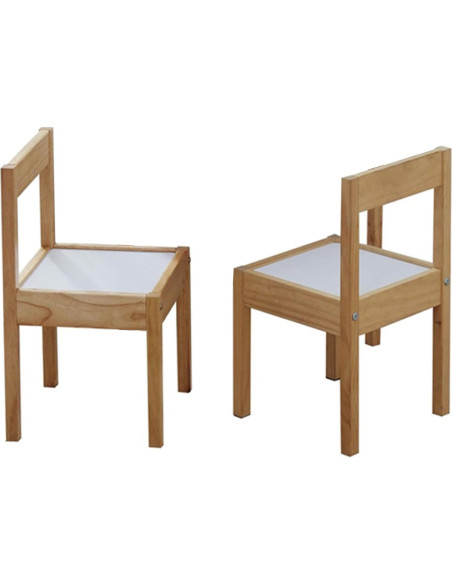 Conjunto de Mesa y Sillas de Madera PJ Wood 3 Piezas para Niños