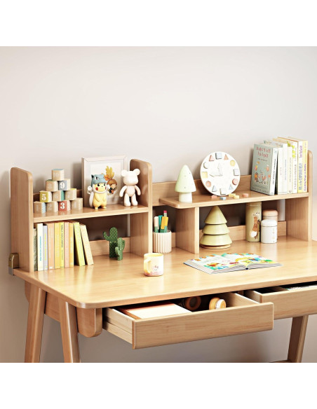 Escritorio Infantil BALANBO de Madera de Caucho con Estantería