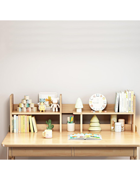 Escritorio Infantil BALANBO de Madera de Caucho con Estantería