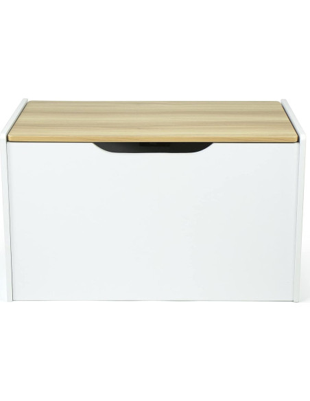 Cofre de Juguetes Humble Crew Blanco y Madera Natural 68.6x38.1x42.4cm