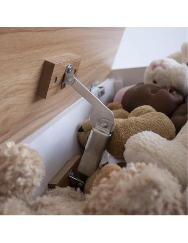 Cofre de Juguetes Humble Crew Blanco y Madera Natural 68.6x38.1x42.4cm