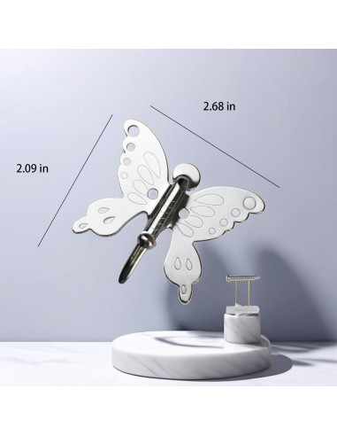 Ganchos de Pared Mariposa SUNUNICO - Acero Inoxidable - 5 Piezas
