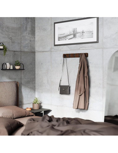 Perchero de Pared Umbra Flip 5 Ganchos Negro Moderno