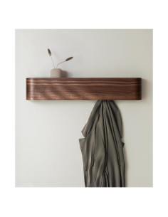 Perchero de pared Kazai 'Toke' 5 ganchos acero madera nogal