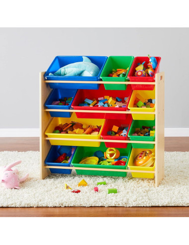 Organizador de Juguetes Amazon Basics con 12 Contenedores