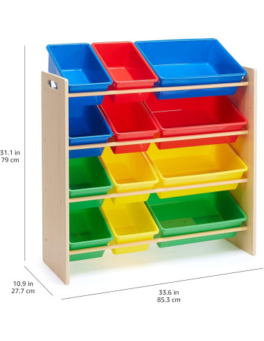 Organizador de Juguetes Amazon Basics con 12 Contenedores