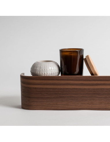 Perchero de pared Kazai 'Toke' 5 ganchos acero madera nogal