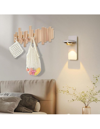 Perchero de Madera Natural HLYYCC Plegable 6 Ganchos