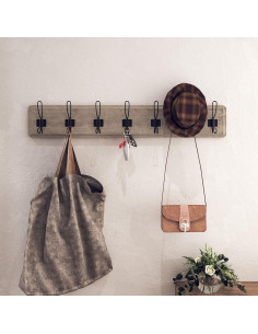Perchero de Madera Sólida HBCY Creations 86 cm 7 Ganchos 2