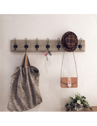 Perchero de Madera Sólida HBCY Creations 86 cm 7 Ganchos