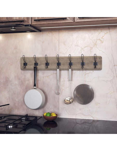 Perchero de Madera Sólida HBCY Creations 86 cm 7 Ganchos