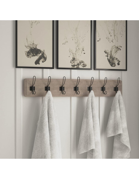 Perchero de Madera Sólida HBCY Creations 86 cm 7 Ganchos