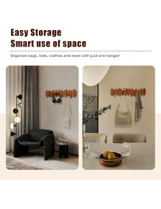 Perchero de Madera Acsigesn 5 Ganchos Plegables Moderno 2