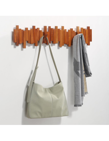 Perchero de Madera Acsigesn 5 Ganchos Plegables Moderno