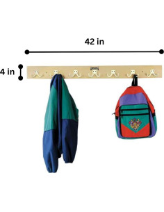 Riel de Abrigos Jonti-Craft 0767JC 7 Ganchos Madera Clara 2