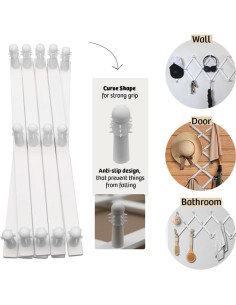 Perchero Acordeón DOMDAX Blanco Expandible 14 Picos Antideslizantes 2