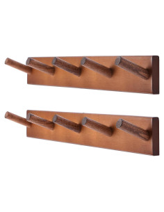 Perchero de Pared Evory 2 Pack de Madera Natural 42 cm