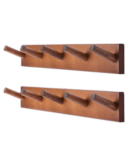 Perchero de Pared Evory 2 Pack de Madera Natural 42 cm