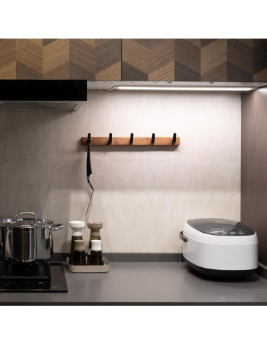 Perchero de pared IURRDOP de nogal 43 cm con 5 ganchos