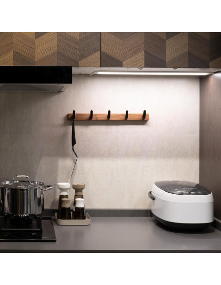 Perchero de pared IURRDOP de nogal 43 cm con 5 ganchos Perchero de pared IURRDOP de nogal 43 cm con 5 ganchos