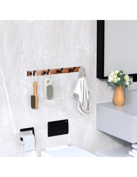 Perchero de pared IURRDOP de nogal 43 cm con 5 ganchos Perchero de pared IURRDOP de nogal 43 cm con 5 ganchos
