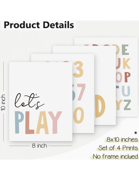 Juego de 4 Pósters Educativos Lee 20x25 cm para Niños Juego de 4 Pósters Educativos Lee 20x25 cm para Niños