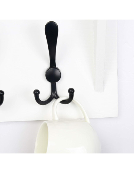 Perchero de pared Dseap con estante y 7 ganchos triples blanco Perchero de pared Dseap con estante y 7 ganchos triples blanco