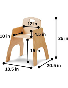 Silla apilable Jonti-Craft 6805TK para niños 38 cm altura 2