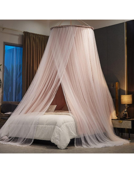 Dosel de Cama Kertnic Rosa para Niñas y Adultos - Doble Capa