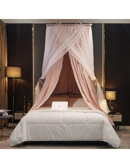 Dosel de Cama Kertnic Rosa para Niñas y Adultos - Doble Capa