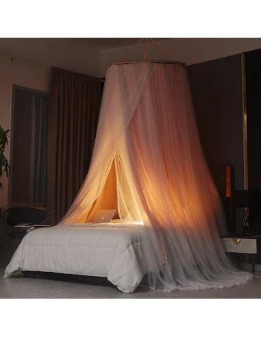 Dosel de Cama Kertnic Rosa para Niñas y Adultos - Doble Capa