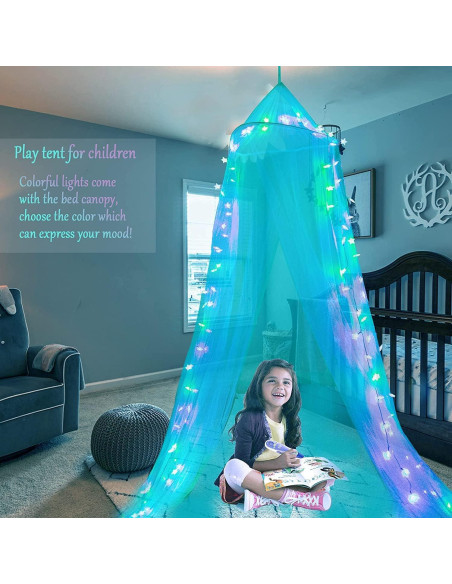 Dosel de Cama Obrecis con Luces LED Multicolor 100 cm