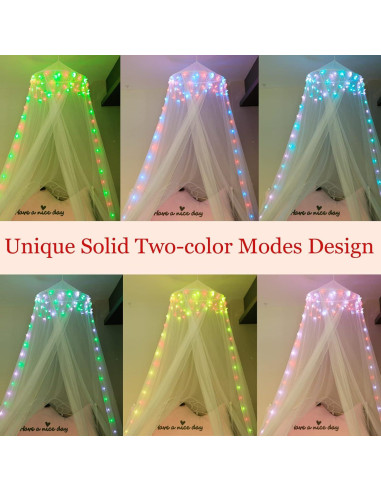 Dosel de Cama Obrecis con Luces LED Multicolor 100 cm