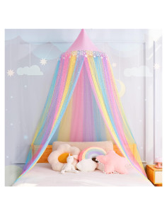 Dosel de Cama Brillante MOOZHEALTH Arcoíris 248.9 cm