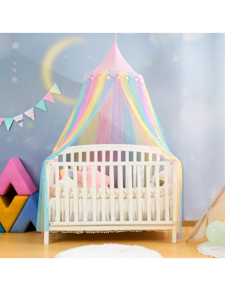 Dosel de Cama Brillante MOOZHEALTH Arcoíris 248.9 cm