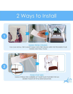 Juego de Dosel Decorativo Solo Relájate, Blanco, 220x200 cm 2