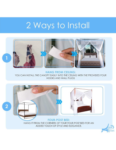 Juego de Dosel Decorativo Solo Relájate, Blanco, 220x200 cm