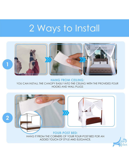 Juego de Dosel Decorativo Solo Relájate, Blanco, 220x200 cm