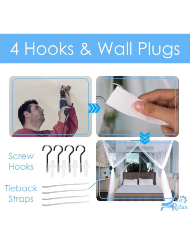 Juego de Dosel Decorativo Solo Relájate, Blanco, 220x200 cm