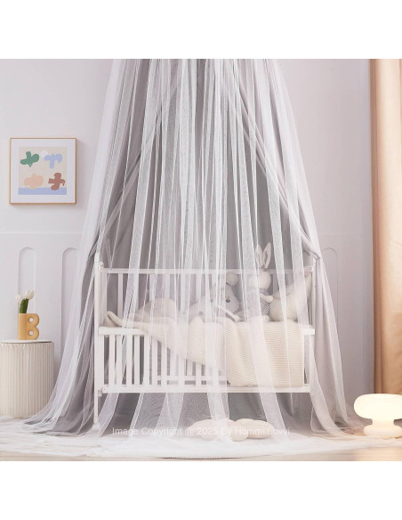 Dosel de Cama Hommi Lovvi Gris con Luces de Estrellas 280 cm