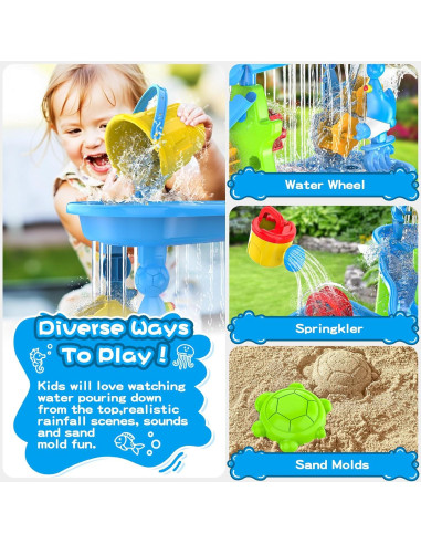 Mesa de Agua para Niños Onysurui 9986 con Ducha y 13 Accesorios