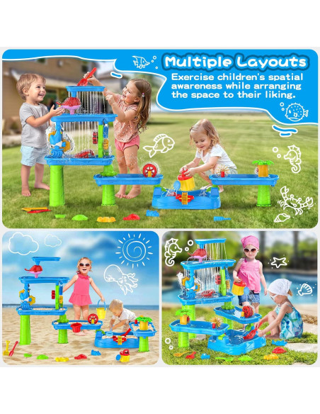 Mesa de Agua para Niños Onysurui 9986 con Ducha y 13 Accesorios