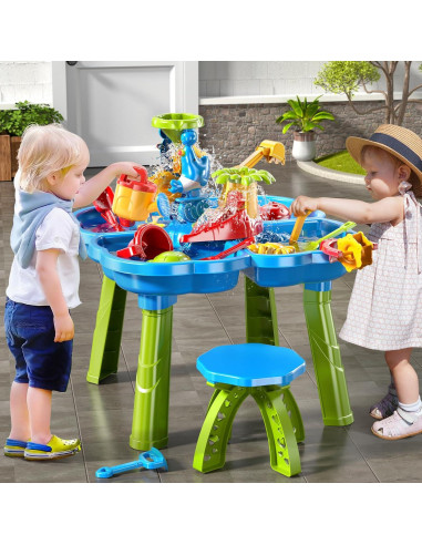 Mesa de Agua y Arena 4 en 1 NIPLOOOW para Niños 3-6 Años