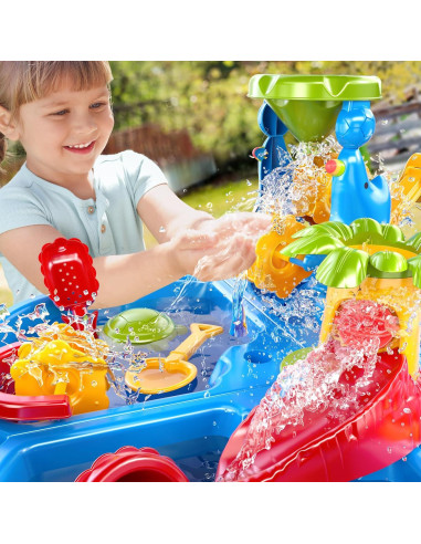 Mesa de Agua y Arena 4 en 1 NIPLOOOW para Niños 3-6 Años