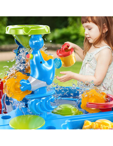 Mesa de Agua y Arena 4 en 1 NIPLOOOW para Niños 3-6 Años