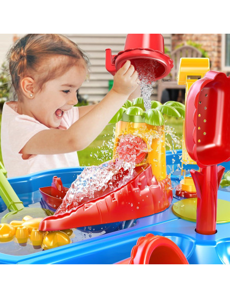 Mesa de Agua y Arena 4 en 1 NIPLOOOW para Niños 3-6 Años