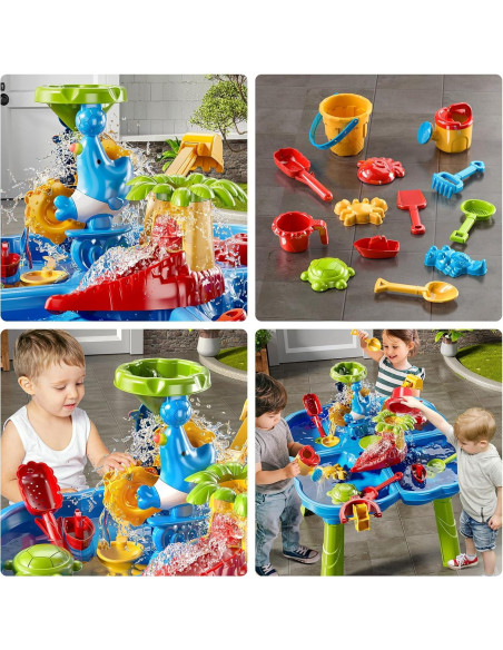 Mesa de Agua y Arena 4 en 1 NIPLOOOW para Niños 3-6 Años