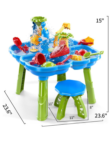 Mesa de Agua y Arena 4 en 1 NIPLOOOW para Niños 3-6 Años